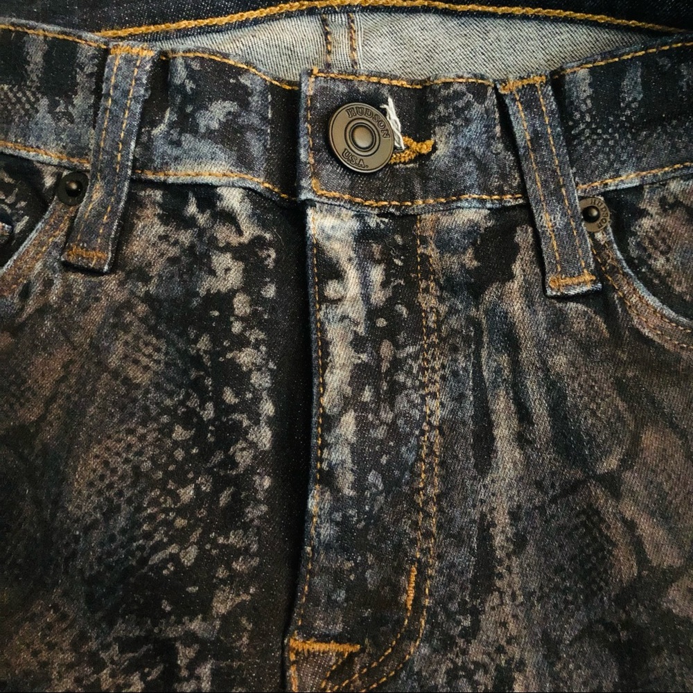 Hudson Navy Blue Python Snake Print Nico Super Sk… - image 8